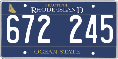 RI license plate 672245