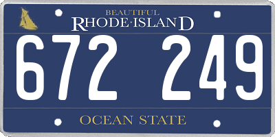 RI license plate 672249