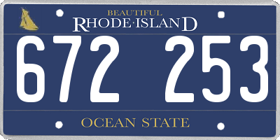 RI license plate 672253