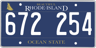 RI license plate 672254