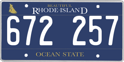 RI license plate 672257