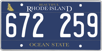 RI license plate 672259
