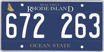RI license plate 672263