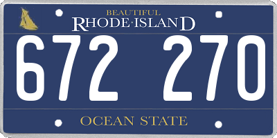 RI license plate 672270