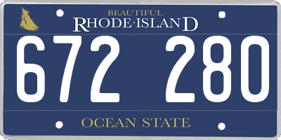 RI license plate 672280
