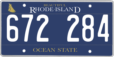 RI license plate 672284