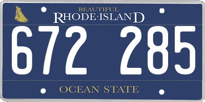 RI license plate 672285