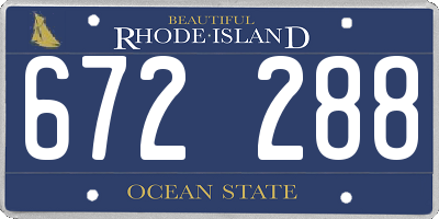 RI license plate 672288