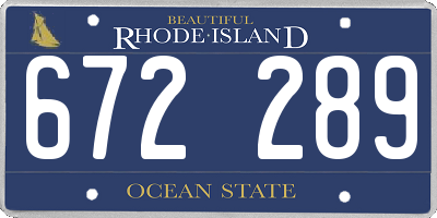 RI license plate 672289