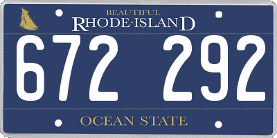 RI license plate 672292