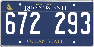 RI license plate 672293