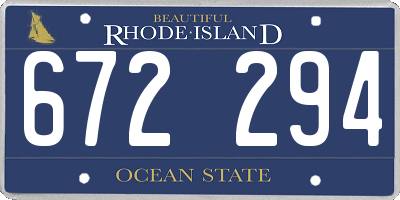 RI license plate 672294