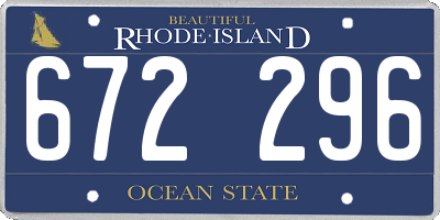 RI license plate 672296