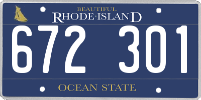 RI license plate 672301
