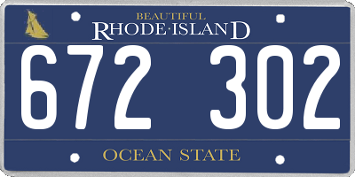 RI license plate 672302