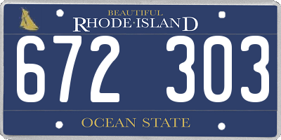 RI license plate 672303