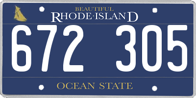 RI license plate 672305