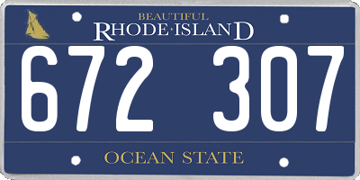 RI license plate 672307