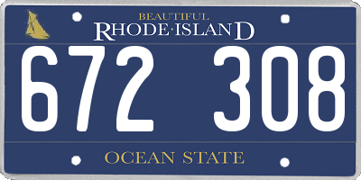 RI license plate 672308