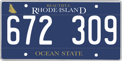 RI license plate 672309