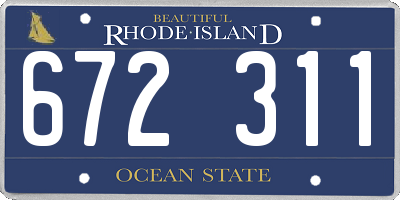 RI license plate 672311