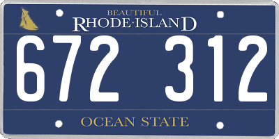 RI license plate 672312