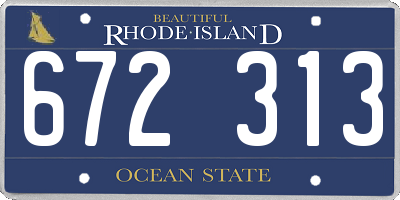 RI license plate 672313