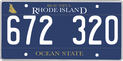 RI license plate 672320