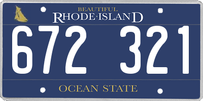 RI license plate 672321