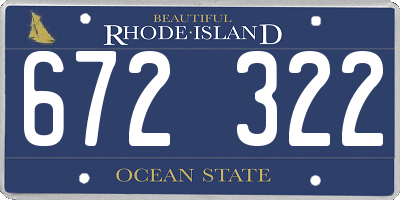 RI license plate 672322