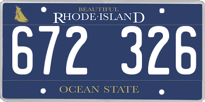RI license plate 672326