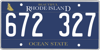 RI license plate 672327
