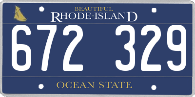 RI license plate 672329