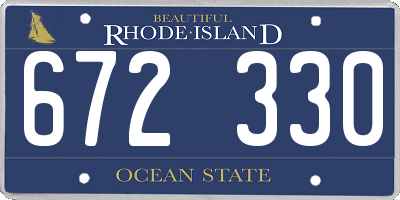 RI license plate 672330