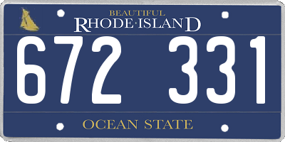 RI license plate 672331