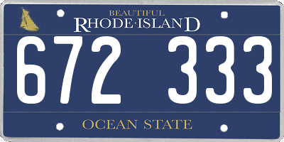 RI license plate 672333