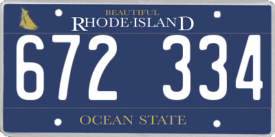 RI license plate 672334