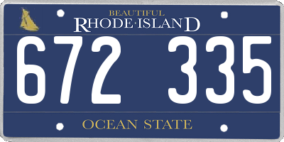RI license plate 672335