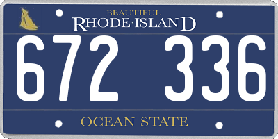 RI license plate 672336