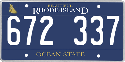 RI license plate 672337