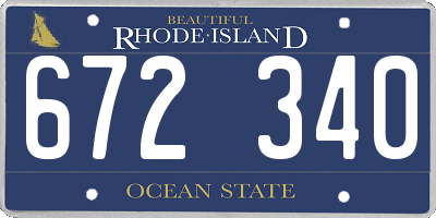 RI license plate 672340