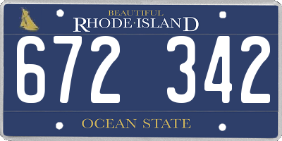 RI license plate 672342