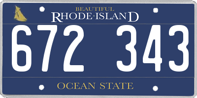 RI license plate 672343