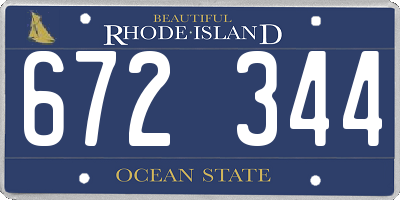 RI license plate 672344