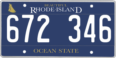 RI license plate 672346