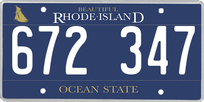 RI license plate 672347
