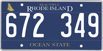 RI license plate 672349