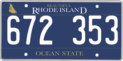 RI license plate 672353