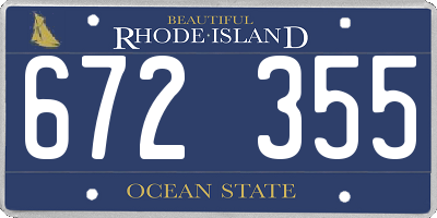 RI license plate 672355