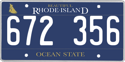 RI license plate 672356